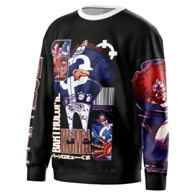 A black sweatshirt with vibrant graphics of Shuten-Douji from Fate/Grand Order, showcasing her name in bold letters, Japanese text, and dynamic action poses on the front and sleeves.