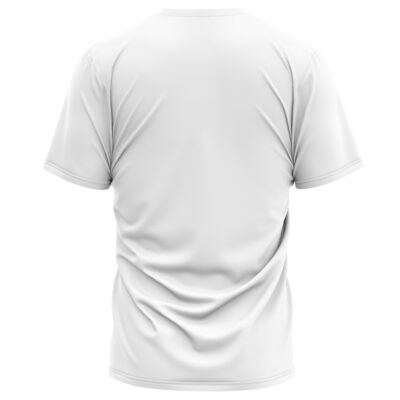 The Taro Sakamoto Highway Star Cosplay Sakamoto Days T-Shirt (Copy) is shown from the back on a white background, highlighting its plain white short-sleeve design and subtle fabric wrinkles.