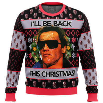 Christmas T-800 I'll Be Back Terminator Ugly Christmas Sweater