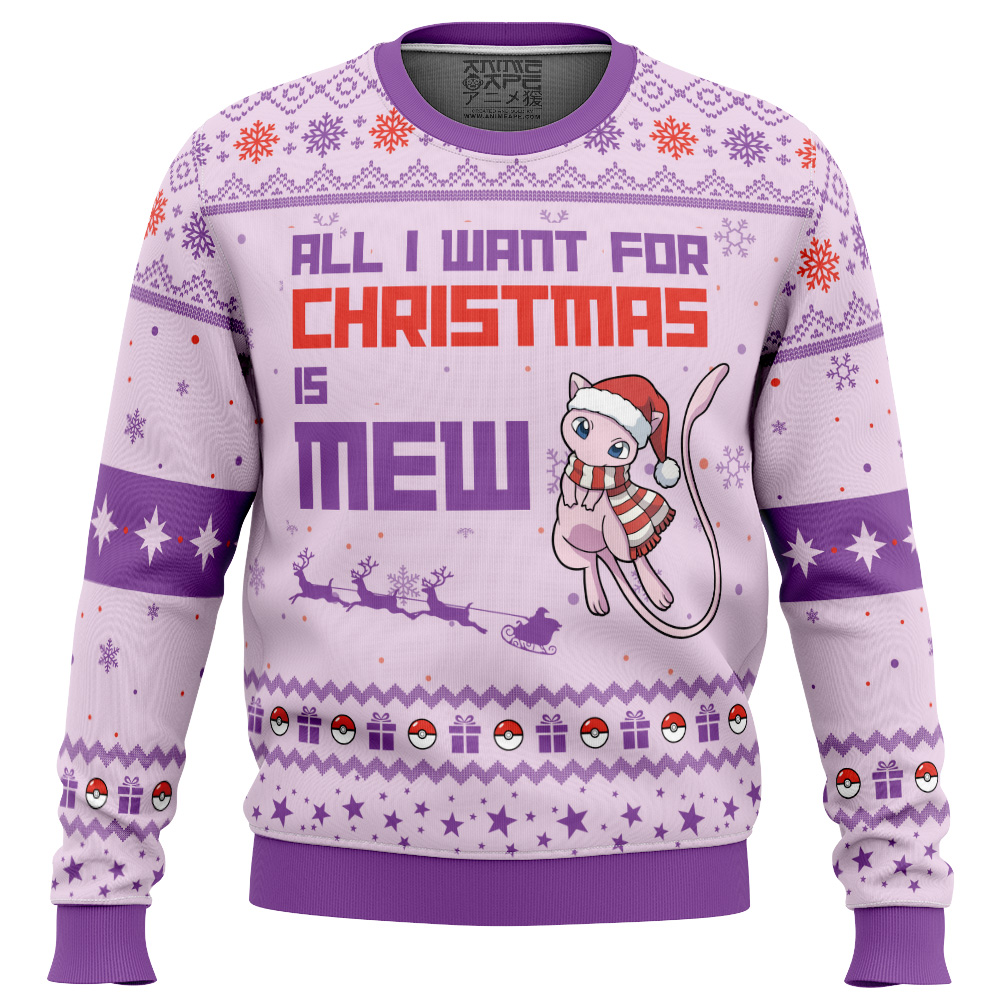 All I Want Mew Pokemon Ugly Christmas Sweater