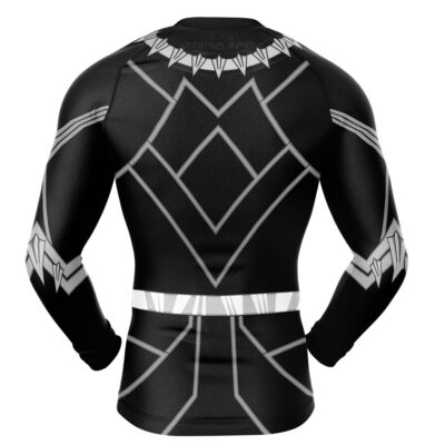 Black Panther Marvel Long Sleeve Rash Guard Compression Shirt