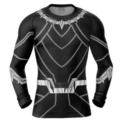 Black Panther Marvel Long Sleeve Rash Guard Compression Shirt