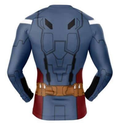 Captain America Winter Soldier Marvel Short Sleeve Rash Guard Compression Shirt