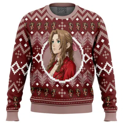 Christmas Aerith Final Fantasy VII Ugly Christmas Sweater