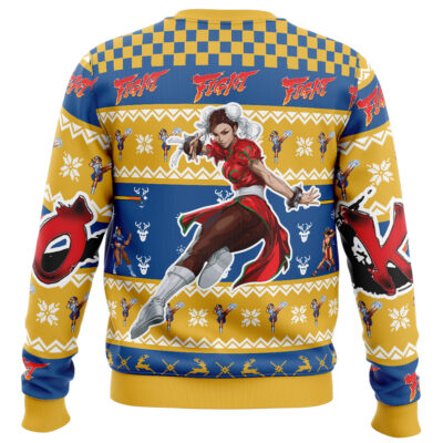 Christmas Chun Li Street Fighter Ugly Christmas Sweater