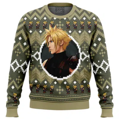 Christmas Cloud Strife Final Fantasy VII Ugly Christmas Sweater
