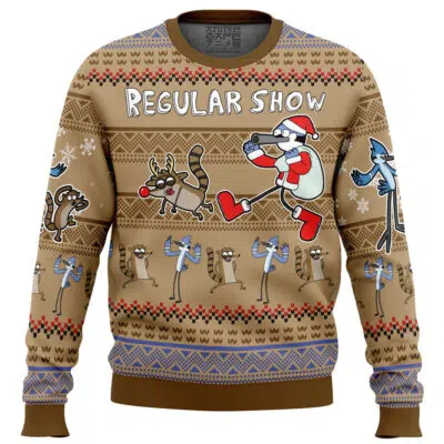 Christmas Rigby and Mordecai Regular Show Ugly Christmas Sweater