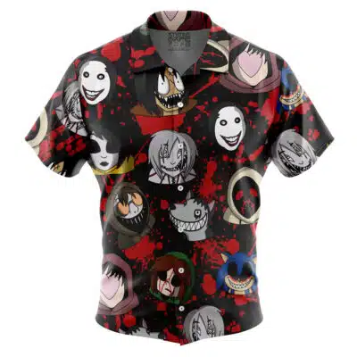 Creepy Pasta Long Sleeve Button Up Shirt