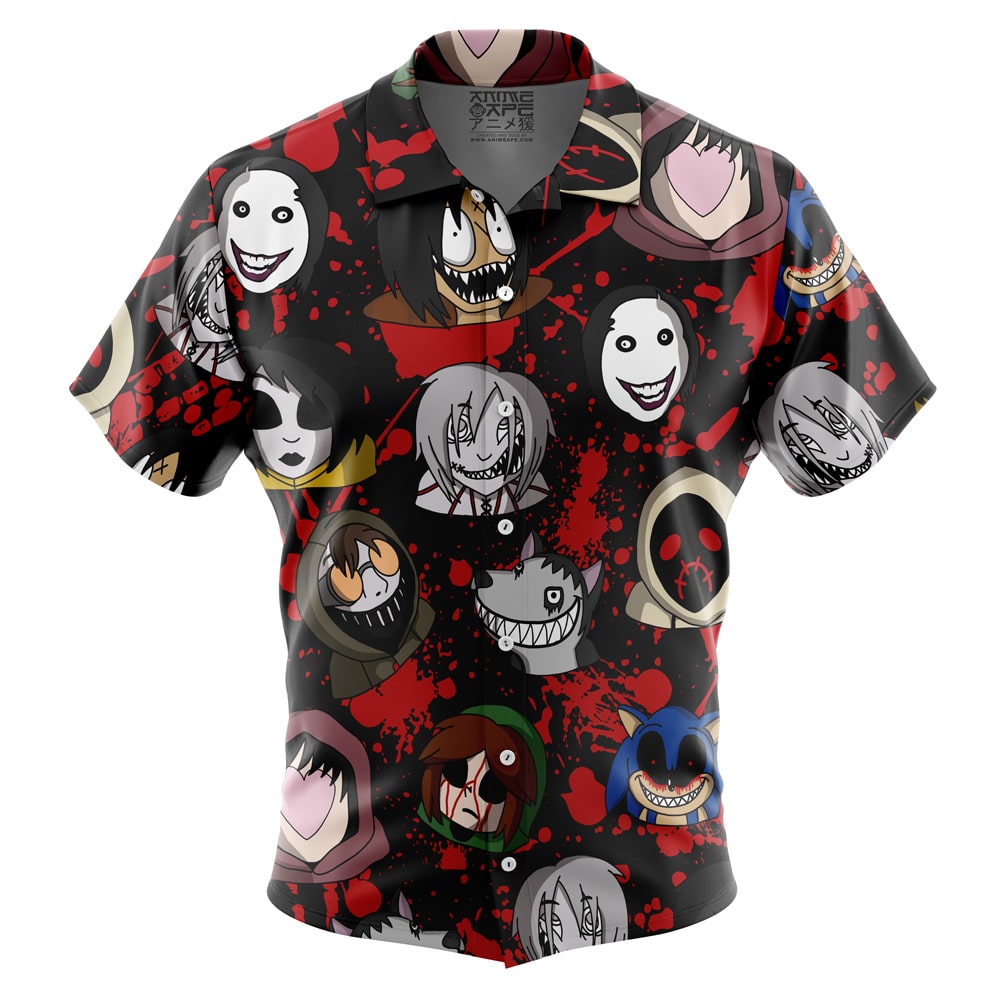 Creepy Pasta Long Sleeve Button Up Shirt