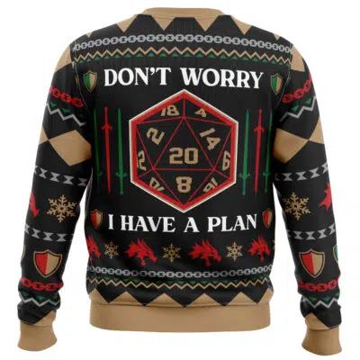 Dont Worry I Have A Plan Dungeons & Dragons Ugly Christmas Sweater