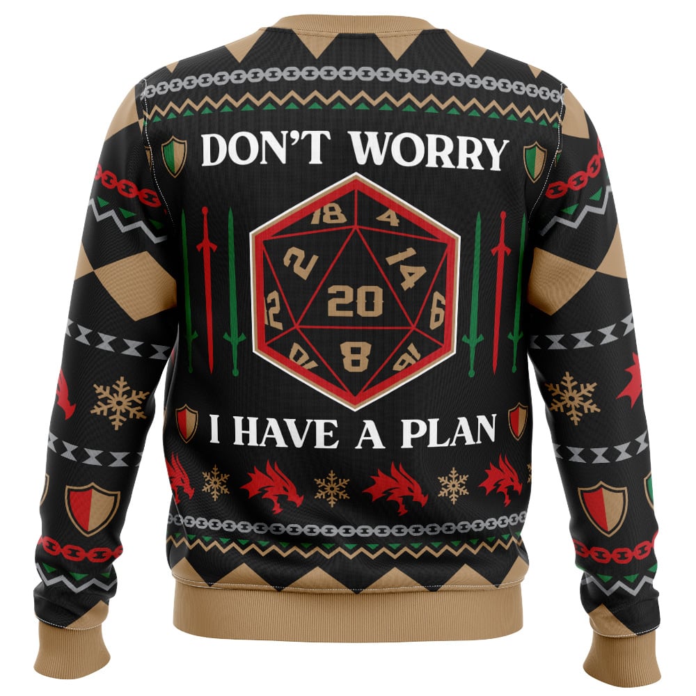 Dont Worry I Have A Plan Dungeons & Dragons Ugly Christmas Sweater