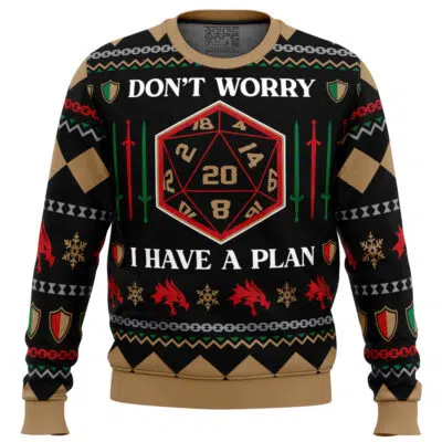 Dont Worry I Have A Plan Dungeons & Dragons Ugly Christmas Sweater