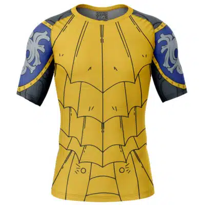 Escanor Armor V2 Seven Deadly Sins Short Sleeve Rash Guard Compression Shirt