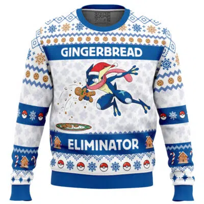 Greninja Gingerbread Eliminator Pokemon Ugly Christmas Sweater