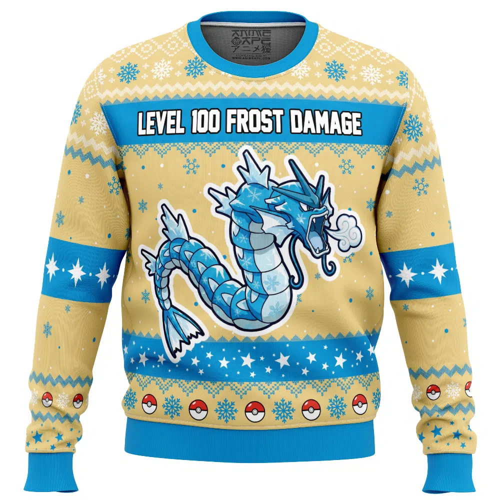 Gyarados Frost Damage Pokemon Ugly Christmas Sweater
