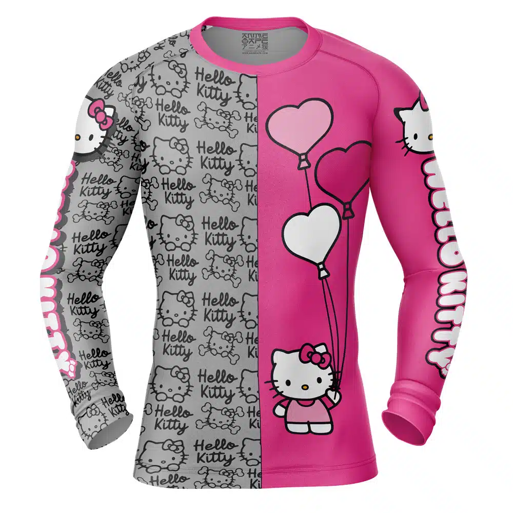 Hello Kitty Sanrio Long Sleeve Rash Guard Compression Shirt