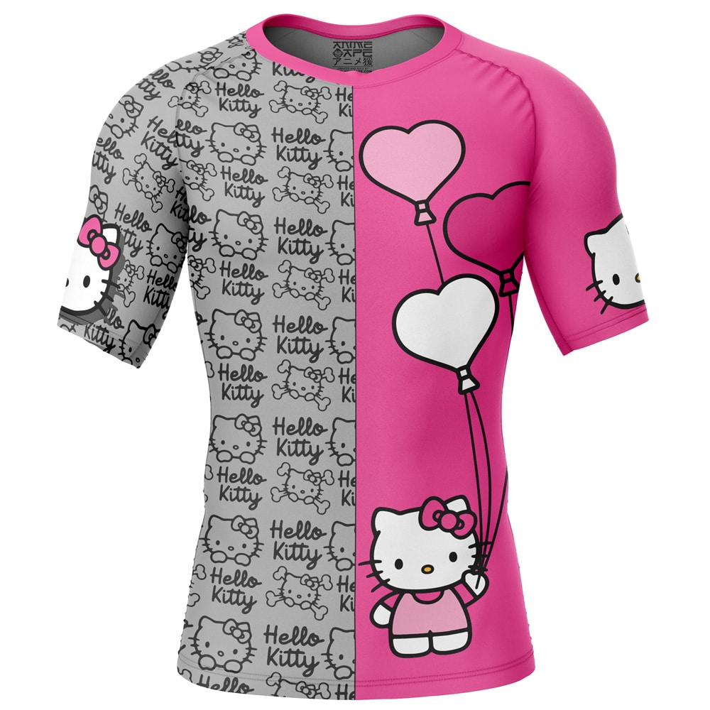 Hello Kitty Short Sleeve Rash Guard Compression Shirt
