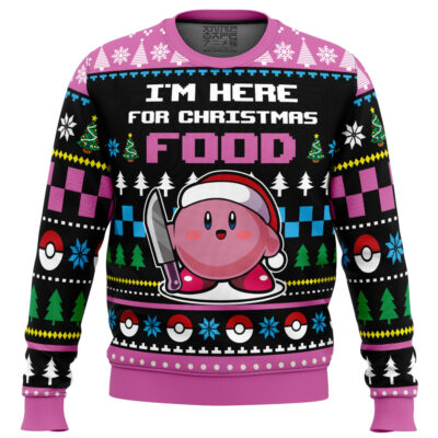 I'm Here For Christmas Food Kirby Pokemon Ugly Christmas Sweater