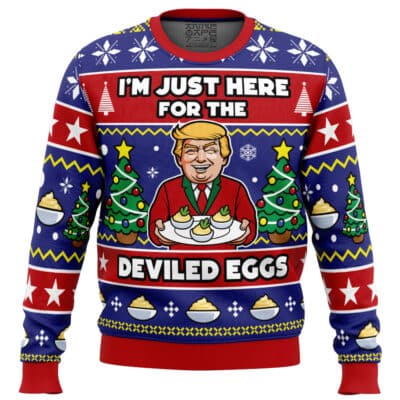 I'm Just Here For The Deviled Eggs Ugly Christmas Sweater