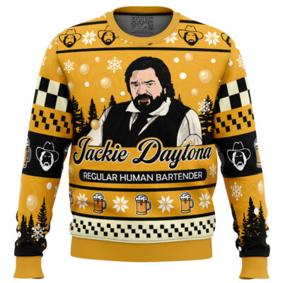 Jackie Daytona Regular Human Bartender Ugly Christmas Sweater