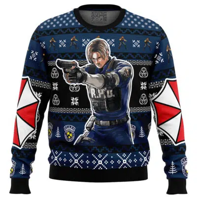 Leon Kennedy Resident Evil Ugly Christmas Sweater