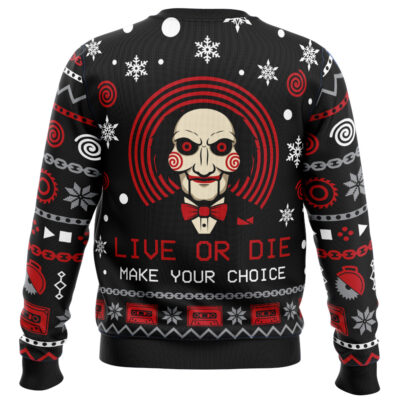 Live Or Die Make Your Choice Saw Ugly Christmas Sweater