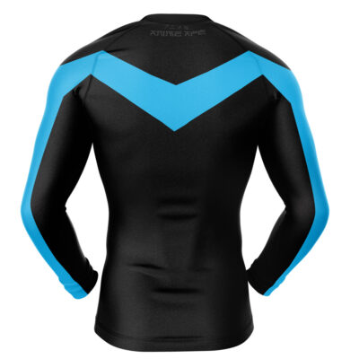 Nightwing DC Comics Long Sleeve Rash Guard Compression Shirt