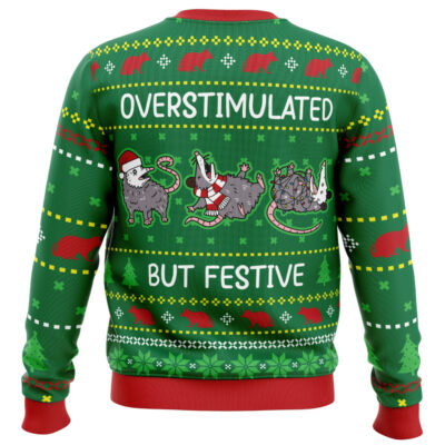 Overstimulated But Festive Ugly Christmas Sweater