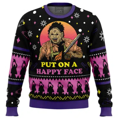 Put On A Happy Face The Texas Chainsaw Massacre Ugly Christmas Sweater
