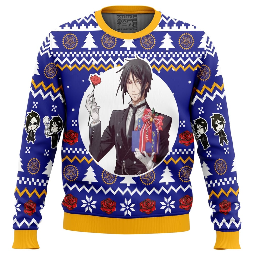 Sebastian Michaelis Black Butler Ugly Christmas Sweater
