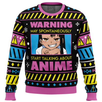Warning May Spontaneously Start Talking About Anime Ugly Christmas Sweater