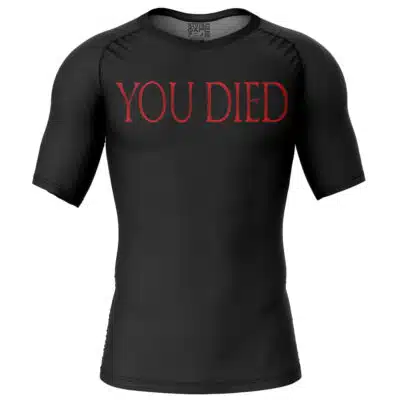 You Died Dark Souls Short Sleeve Rash Guard Compression Shirt