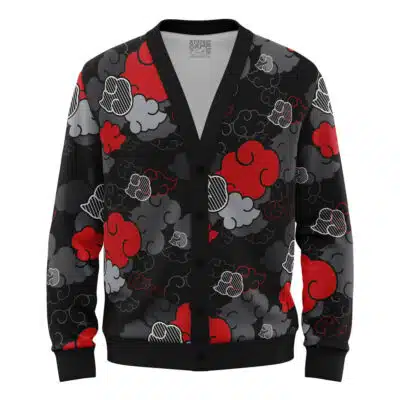 Black Aloha Shippuden Knitted Cardigan Sweater