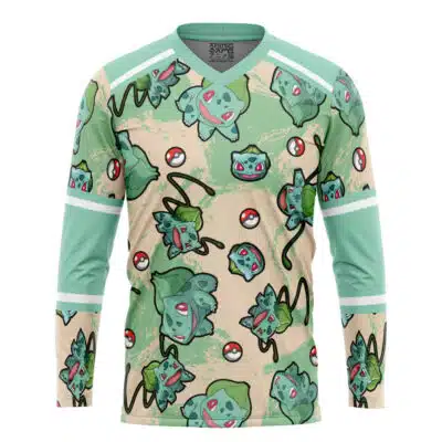 Bulbasaur Pattern Pokemon Hockey Jersey