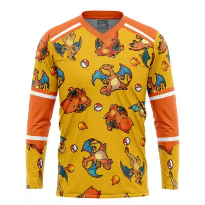 Charizard Pattern Pokemon Hockey Jersey