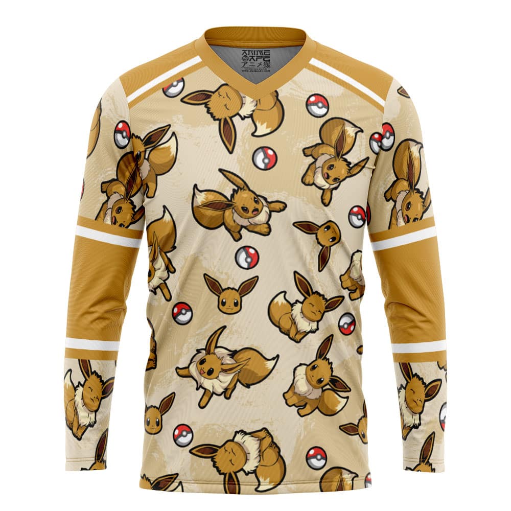 Eevee Pattern Pokemon Hockey Jersey