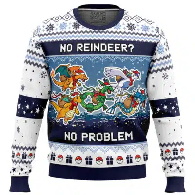 Flying Type No Reindeer No Problem Pokemon Ugly Christmas Sweater
