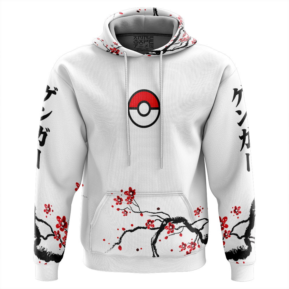 Gengar Cherry Blossom Pokemon Hoodie - Image 2
