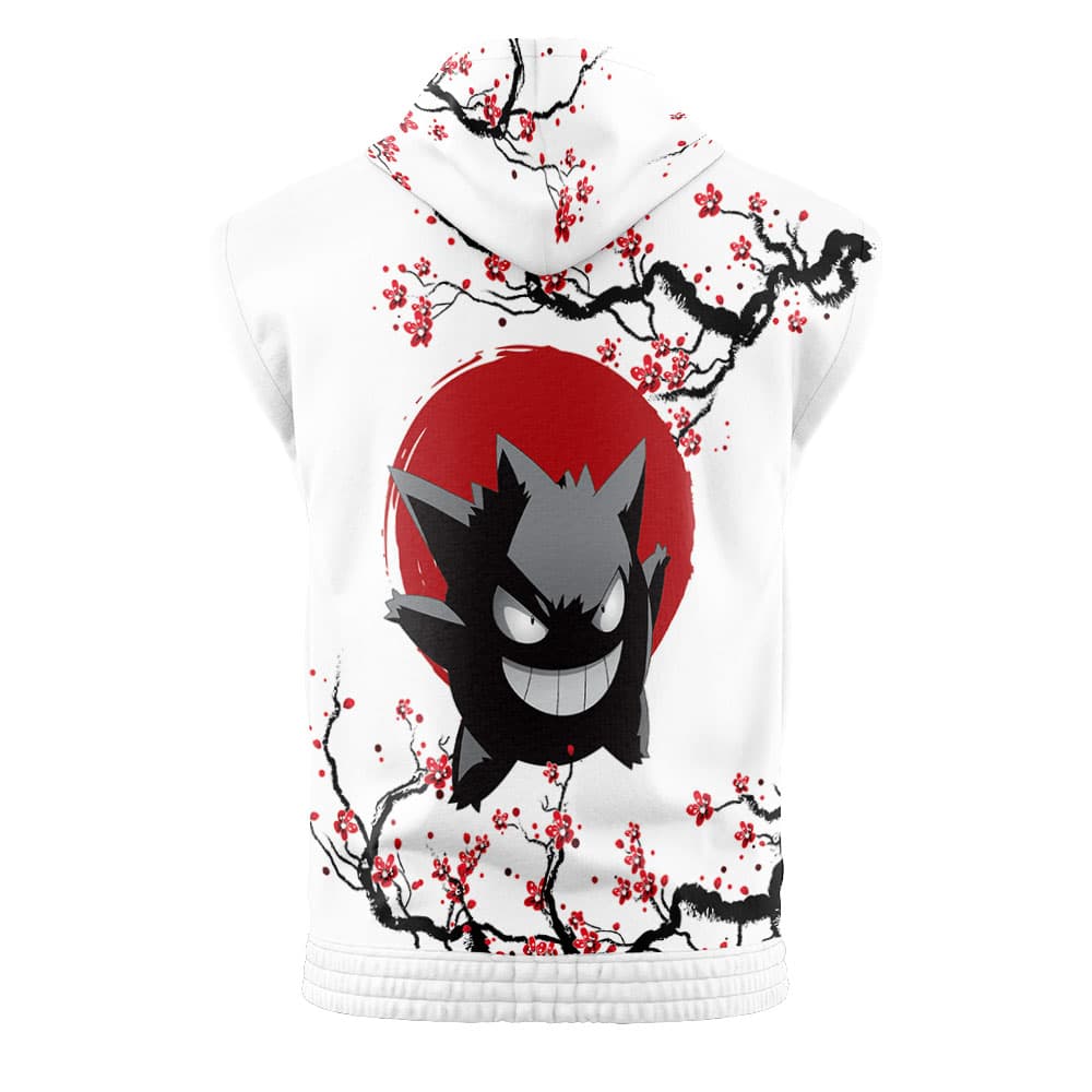 Gengar Cherry Blossom Pokemon Sleeveless Hoodie