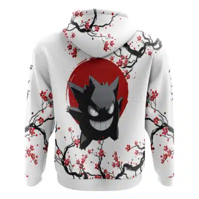 Gengar Cherry Blossom Pokemon Zip Hoodie Jacket