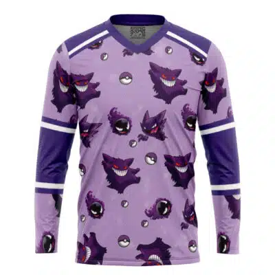 Gengar Pattern Pokemon Hockey Jersey