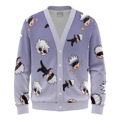 Gojo Pattern Jujutsu Kaisen Knitted Cardigan Sweater
