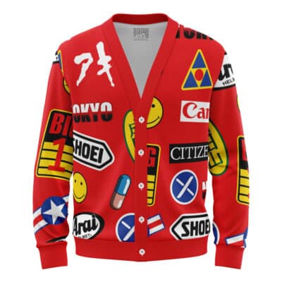 Kaneda Bike Decals Akira Knitted Cardigan Sweater