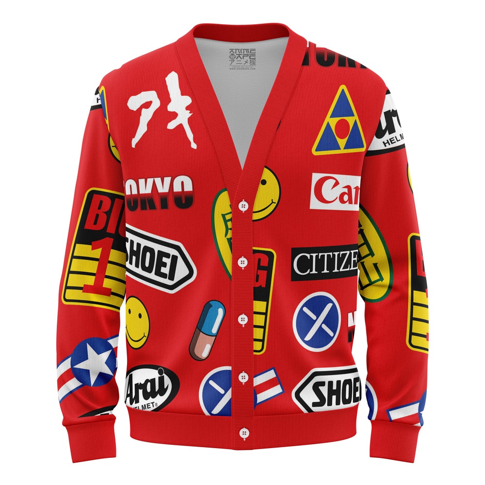 Kaneda Bike Decals Akira Knitted Cardigan Sweater