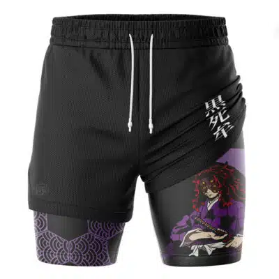 Kokushibo Upper Moon Demon Slayer 2-in-1 Performance Shorts