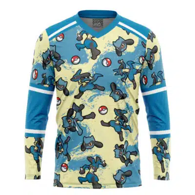 Lucario Pattern Pokemon Hockey Jersey