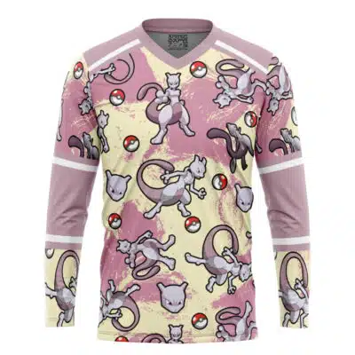 Mewtwo Pattern Pokemon Hockey Jersey