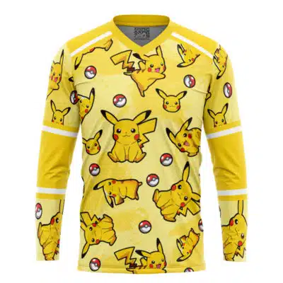 Pikachu Pattern Pokemon Hockey Jersey