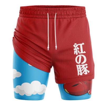 Porco Rosso Studio Ghibli 2-in-1 Performance Shorts