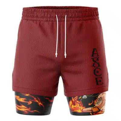 Portgas D Ace Fire Fist One Piece 2-in-1 Performance Shorts